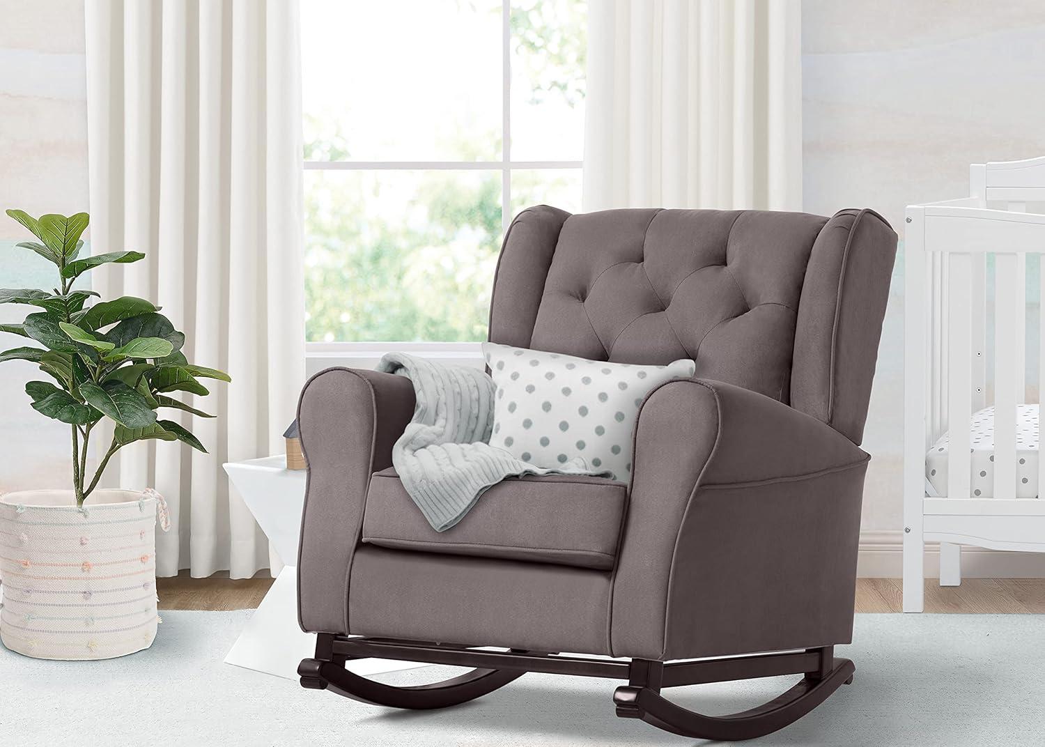 imageDelta Children Emma Upholstered Rocking ChairWood Dove GreyGraphite