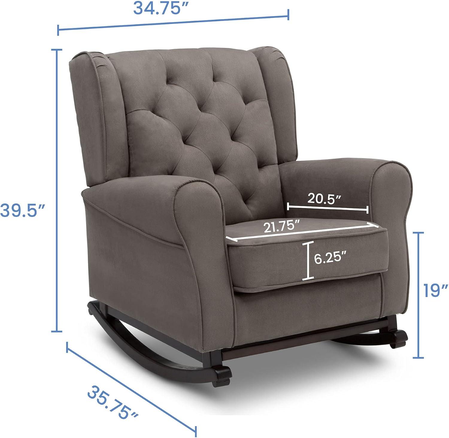 imageDelta Children Emma Upholstered Rocking ChairWood Dove GreyGraphite