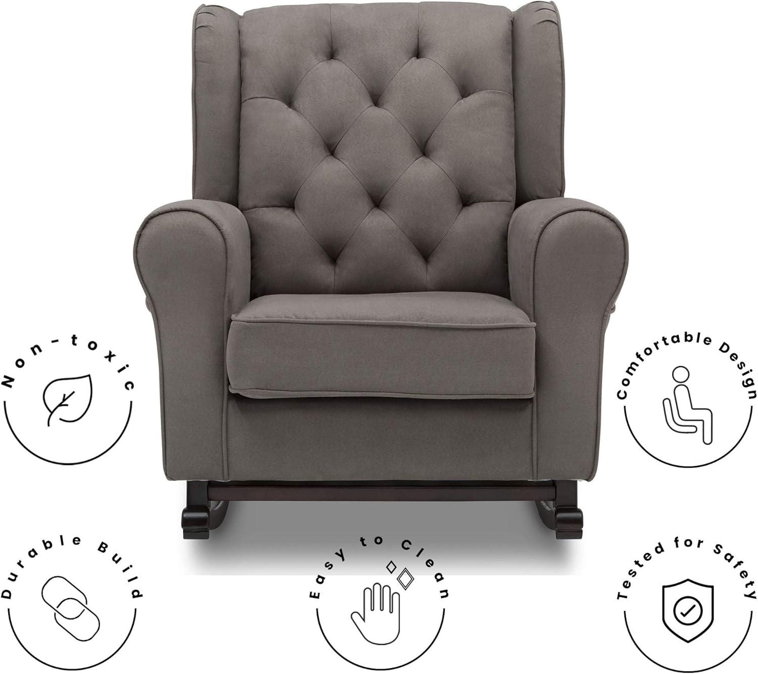 imageDelta Children Emma Upholstered Rocking ChairWood Dove GreyGraphite