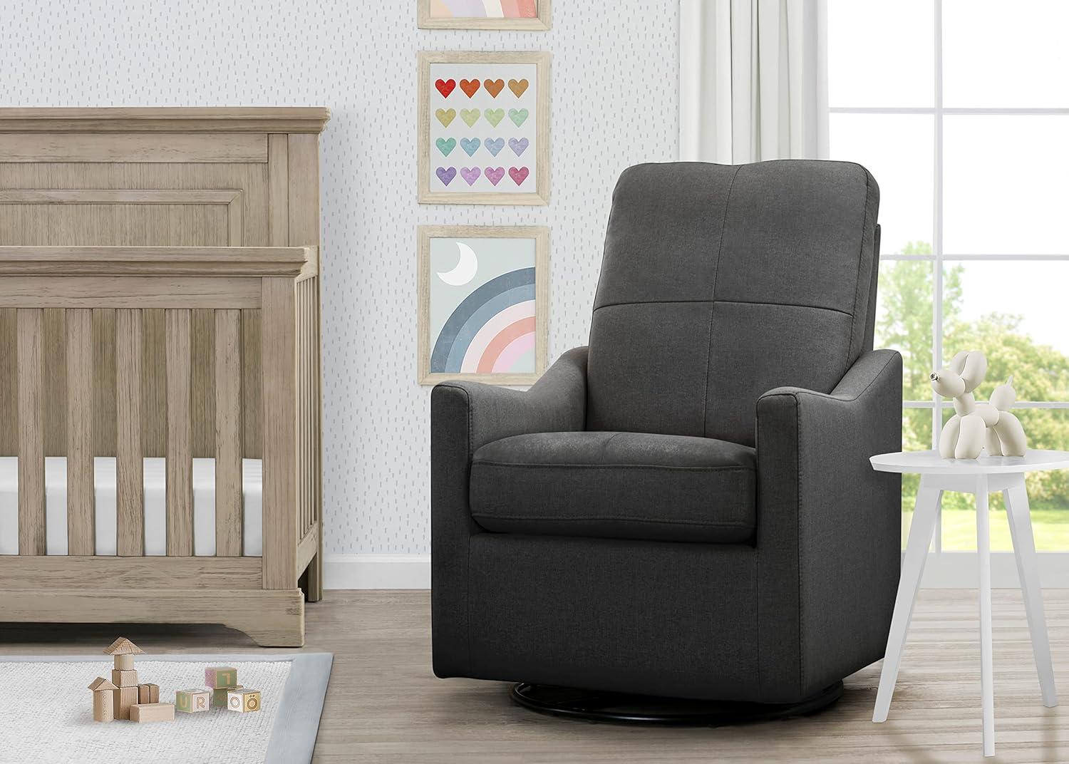 imageDelta Children Kenwood Glider Swivel Rocker Chair French GreyDark Grey