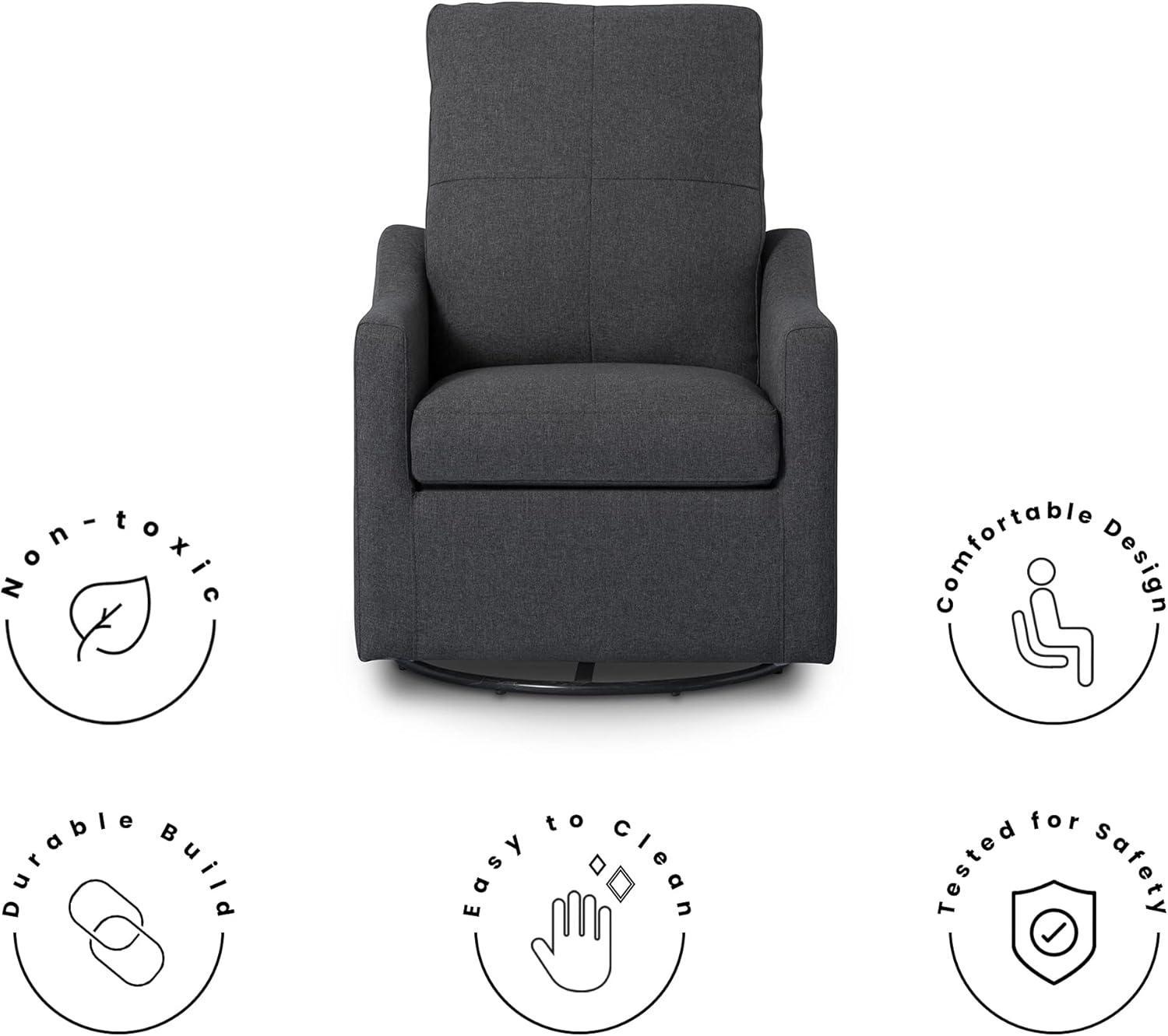 imageDelta Children Kenwood Glider Swivel Rocker Chair French GreyDark Grey