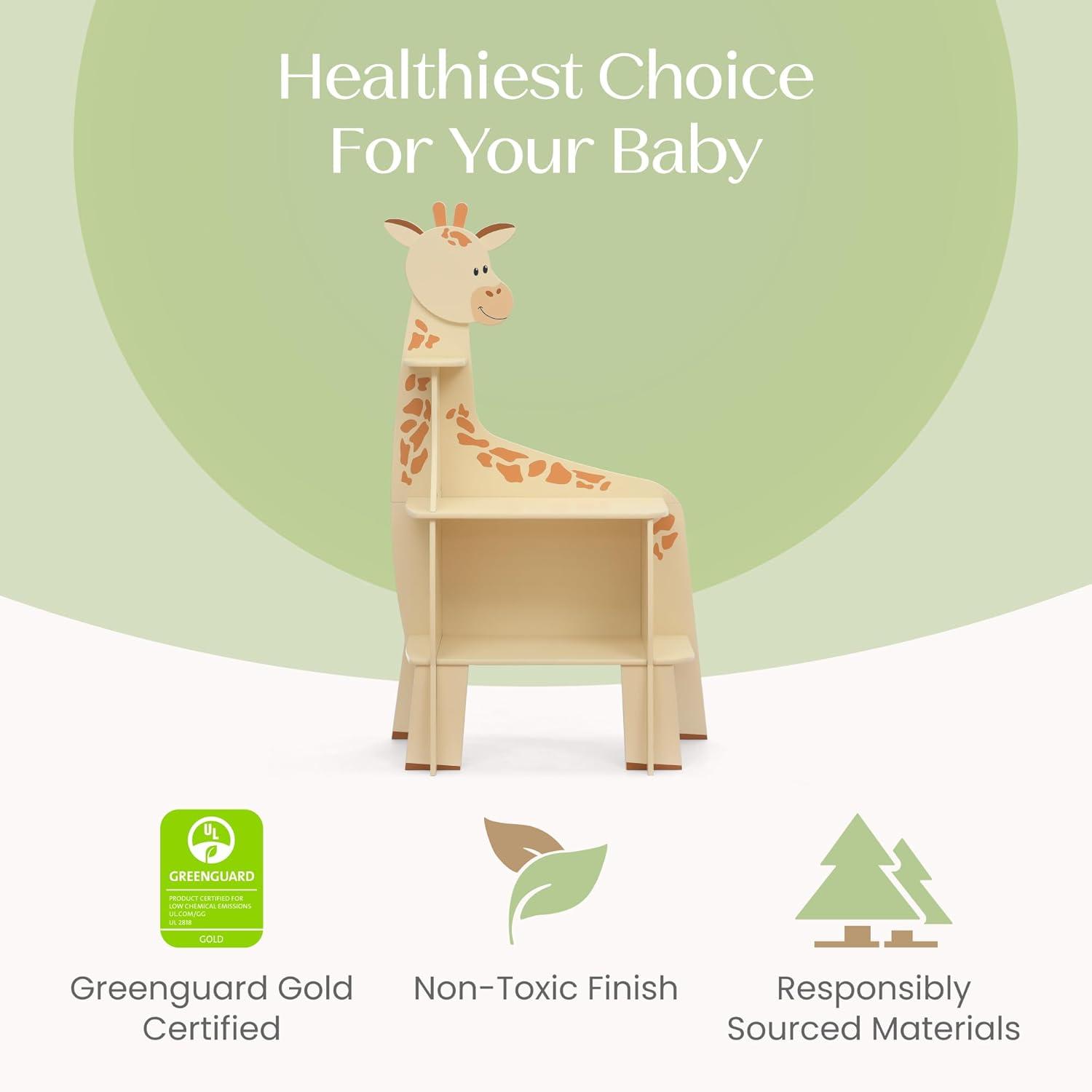 imageDelta Children Tree Bookcase  Greenguard Gold Certified Fern GreenCrafted NaturalGiraffe