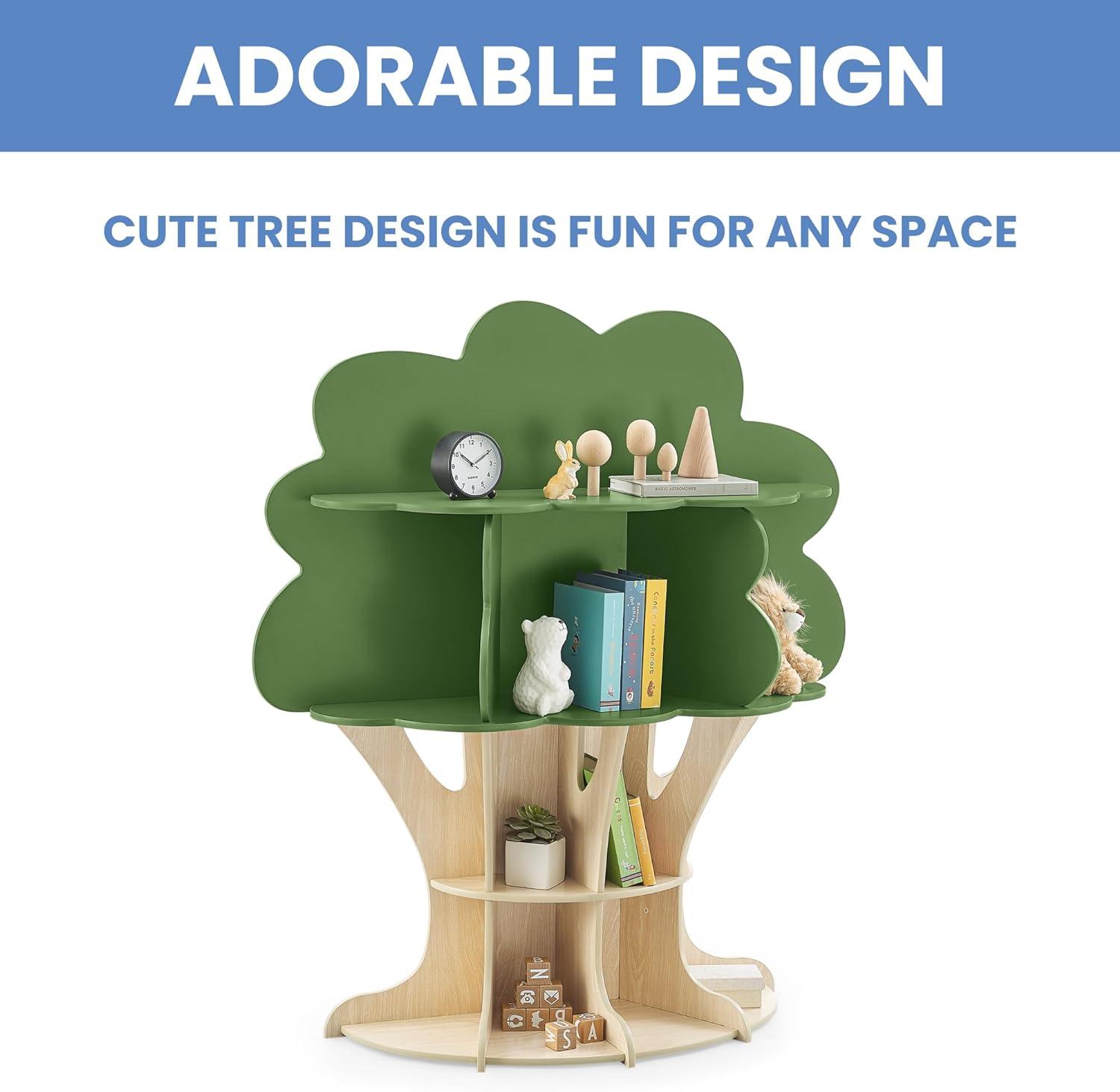 imageDelta Children Tree Bookcase  Greenguard Gold Certified Fern GreenCrafted NaturalTree