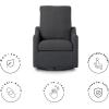 imageDelta Children Kenwood Glider Swivel Rocker Chair French GreyDark Grey