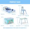 imageDelta Children  CoComelon 4Piece Toddler RoominaBox Set  Includes Sleep and Play Toddler Bed Table 1 Chair and Fabric Toy Box GreenBluey