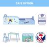 imageDelta Children  CoComelon 4Piece Toddler RoominaBox Set  Includes Sleep and Play Toddler Bed Table 1 Chair and Fabric Toy Box GreenBluey