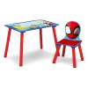 imageDelta Children  CoComelon 4Piece Toddler RoominaBox Set  Includes Sleep and Play Toddler Bed Table 1 Chair and Fabric Toy Box GreenMarvel Spidey and His Amazing Friends