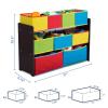 imageDelta Children Deluxe MultiBin Toy Organizer with Storage Bins  Greenguard Gold Certified White with NavyGreenPastel BinsDark ChocolatePrimary Colored Bins