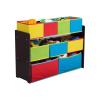imageDelta Children Deluxe MultiBin Toy Organizer with Storage Bins  Greenguard Gold Certified White with NavyGreenPastel BinsDark ChocolatePrimary Colored Bins