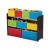 imageDelta Children Deluxe MultiBin Toy Organizer with Storage Bins  Greenguard Gold Certified White with NavyGreenPastel BinsDark ChocolatePrimary Colored Bins