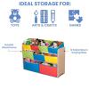 imageDelta Children Deluxe MultiBin Toy Organizer with Storage Bins  Greenguard Gold Certified White with NavyGreenPastel BinsNaturalPrimary Colored Bins