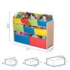 imageDelta Children Deluxe MultiBin Toy Organizer with Storage Bins  Greenguard Gold Certified White with NavyGreenPastel BinsNaturalPrimary Colored Bins