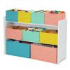 imageDelta Children Deluxe MultiBin Toy Organizer with Storage Bins  Greenguard Gold Certified White with NavyGreenPastel BinsWhite With BlueOrangePastel Bins