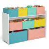 imageDelta Children Deluxe MultiBin Toy Organizer with Storage Bins  Greenguard Gold Certified White with NavyGreenPastel BinsWhite With BlueOrangePastel Bins
