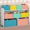 imageDelta Children Deluxe MultiBin Toy Organizer with Storage Bins  Greenguard Gold Certified White with NavyGreenPastel BinsWhite With BlueOrangePastel Bins