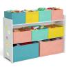 imageDelta Children Deluxe MultiBin Toy Organizer with Storage Bins  Greenguard Gold Certified White with NavyGreenPastel BinsWhite With BlueOrangePastel Bins