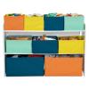 imageDelta Children Deluxe MultiBin Toy Organizer with Storage Bins  Greenguard Gold Certified White with NavyGreenPastel BinsWhite with NavyGreenPastel Bins