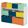 imageDelta Children Deluxe MultiBin Toy Organizer with Storage Bins  Greenguard Gold Certified White with NavyGreenPastel BinsWhite with NavyGreenPastel Bins