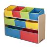 imageDelta Children Deluxe MultiBin Toy Organizer with Storage Bins  Greenguard Gold Certified White with NavyGreenPastel BinsNaturalPrimary Colored Bins