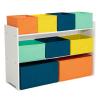 White with Navy/Green/Pastel Bins