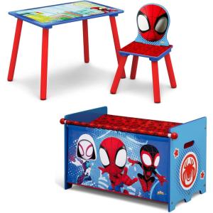 imageDelta Children CoComelon 3Piece Toddler Playroom Set  Includes Table Chair and Toy Box GreenMarvel Spidey and His Amazing Friends
