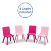 imageDelta Children Kids Table and Chair Set 4 Chairs Included NaturalPrimaryWhitePink