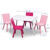 imageDelta Children Kids Table and Chair Set 4 Chairs Included NaturalPrimaryWhitePink