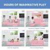 imageDelta Children Serta Perfect Sleeper Convertible Sofa ampamp Play Set for Kids and Toddlers Modular Foam Couch and Flip Out Lounger with 2 Ottomans GreyPink