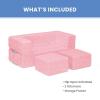 imageDelta Children Serta Perfect Sleeper Convertible Sofa ampamp Play Set for Kids and Toddlers Modular Foam Couch and Flip Out Lounger with 2 Ottomans GreyPink