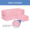 imageDelta Children Serta Perfect Sleeper Convertible Sofa ampamp Play Set for Kids and Toddlers Modular Foam Couch and Flip Out Lounger with 2 Ottomans GreyPink