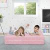 imageDelta Children Serta Perfect Sleeper Convertible Sofa ampamp Play Set for Kids and Toddlers Modular Foam Couch and Flip Out Lounger with 2 Ottomans GreyPink