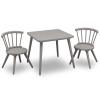 imageDelta Children Windsor Kids Wood Table Chair Set 2 Chairs Included  Ideal for Arts ampamp Crafts Snack Time Homeschooling Homework ampamp More Greenguard Gold Certified GreyGrey