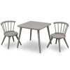 imageDelta Children Windsor Kids Wood Table Chair Set 2 Chairs Included  Ideal for Arts ampamp Crafts Snack Time Homeschooling Homework ampamp More Greenguard Gold Certified GreyGrey