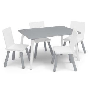 imageDelta Children Kids Table and Chair Set 4 Chairs Included NaturalPrimaryGreyWhite