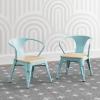 imageDelta Children Bistro 2Piece Chair Set Aqua MetalNatural BirchAqua With Natural Birch
