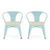 imageDelta Children Bistro 2Piece Chair Set Aqua MetalNatural BirchAqua With Natural Birch