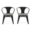 imageDelta Children Bistro 2Piece Chair Set Aqua MetalNatural BirchBlack With Grey Barnboard