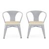imageDelta Children Bistro 2Piece Chair Set Aqua MetalNatural BirchGrey With Natural Birch