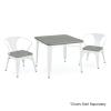 imageDelta Children Bistro 2Piece Chair Set Aqua MetalNatural BirchWhite With Grey Barnboard