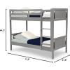imageDelta Children Convertible Twin Over Twin Wood Bunk Bed with Ladder and Guardrails  Use as Bunk Bed or 2 StandAlone Twin Beds GreyBunk Bed Only