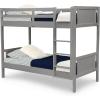 imageDelta Children Convertible Twin Over Twin Wood Bunk Bed with Ladder and Guardrails  Use as Bunk Bed or 2 StandAlone Twin Beds GreyBunk Bed Only