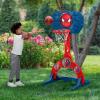 imageDelta Children Disney Minnie Mouse 4in1 Sports Center  Adjustable Easy Score Basketball Hoop SoccerHockey Net and Golf Game 4 GolfHockey Balls PinkMarvel SpiderMan