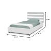 imageDelta Children Upholstered Twin Size Bed with Headboard Premium Wood Slat Support No Box Spring Needed Easy Assembly GreyWhite StripeGreyWhite Stripe