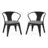 imageDelta Children Bistro 2Piece Chair Set Aqua MetalNatural BirchBlack With Grey Barnboard