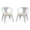 imageDelta Children Bistro 2Piece Chair Set Aqua MetalNatural BirchGrey With Natural Birch