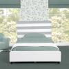 imageDelta Children Upholstered Twin Size Bed with Headboard Premium Wood Slat Support No Box Spring Needed Easy Assembly GreyWhite StripeGreyWhite Stripe