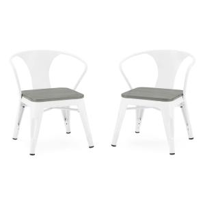 imageDelta Children Bistro 2Piece Chair Set Aqua MetalNatural BirchWhite With Grey Barnboard