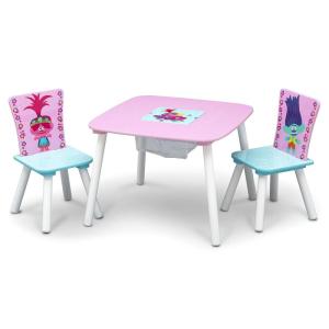 imageDelta Children Kids Table and Chair Set with Storage 2 Chairs Included  Ideal for Arts ampamp Crafts Snack Time Homeschooling Homework ampamp More Peppa PigTrolls World Tour
