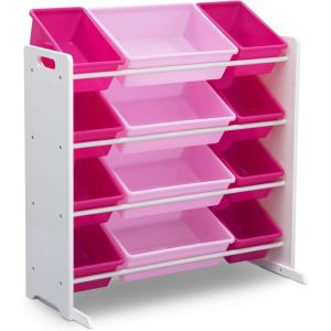 imageDelta Children Kids Toy Storage Organizer with 12 Plastic Bins  Greenguard Gold Certified NaturalPrimaryWhitePink
