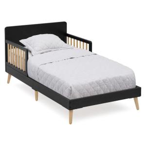 imageDelta Children Logan Wood Toddler Bed Greenguard Gold Certified Midnight GreyNaturalMidnight GreyNatural